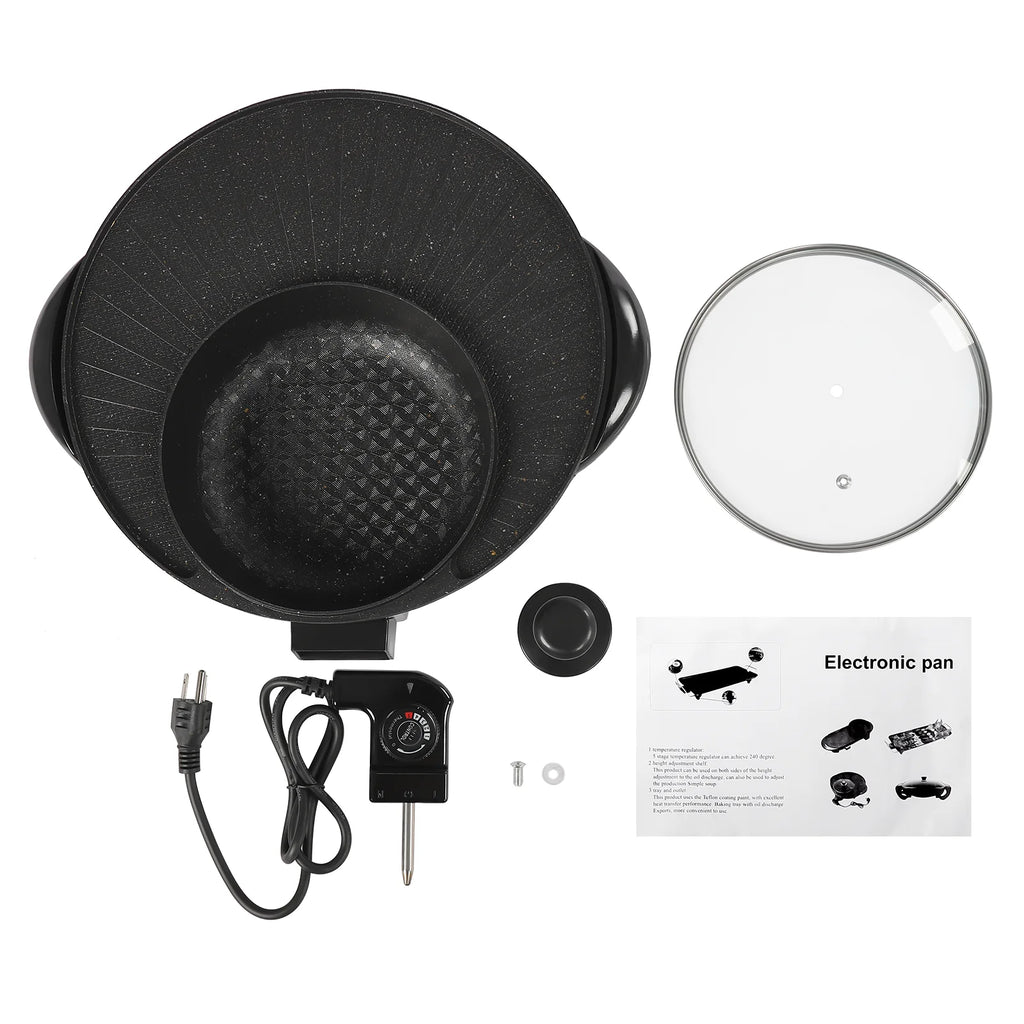 Circular Edition Hotpot Grill Combo Electric Non-stick Black P1592