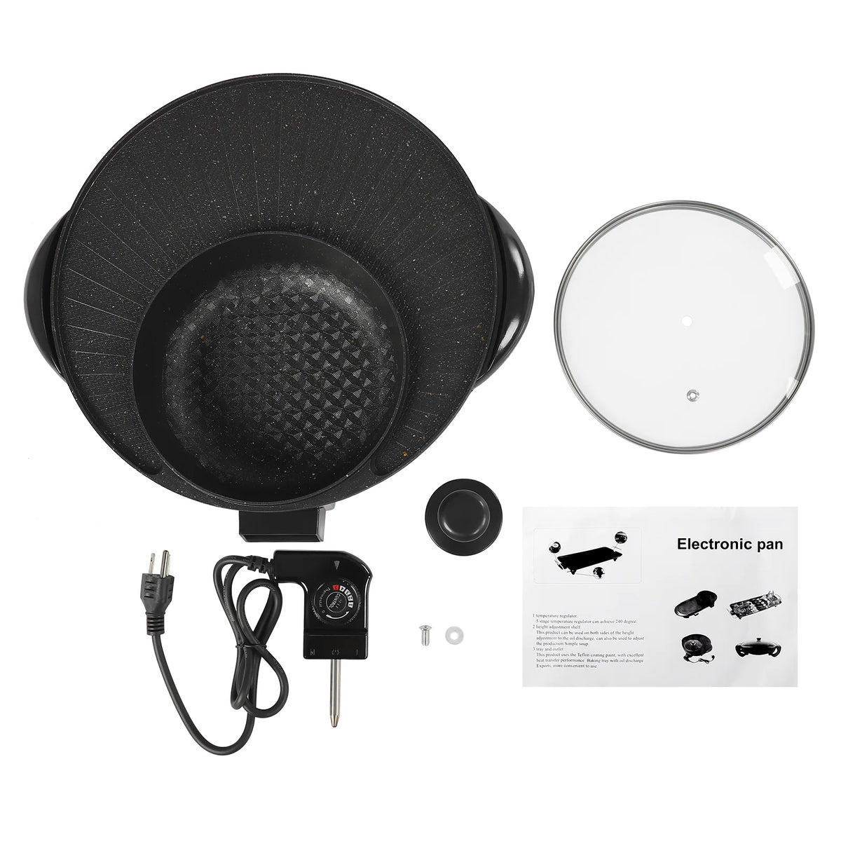 Circular Edition Hotpot Grill Combo Electric Non-stick Black P1592