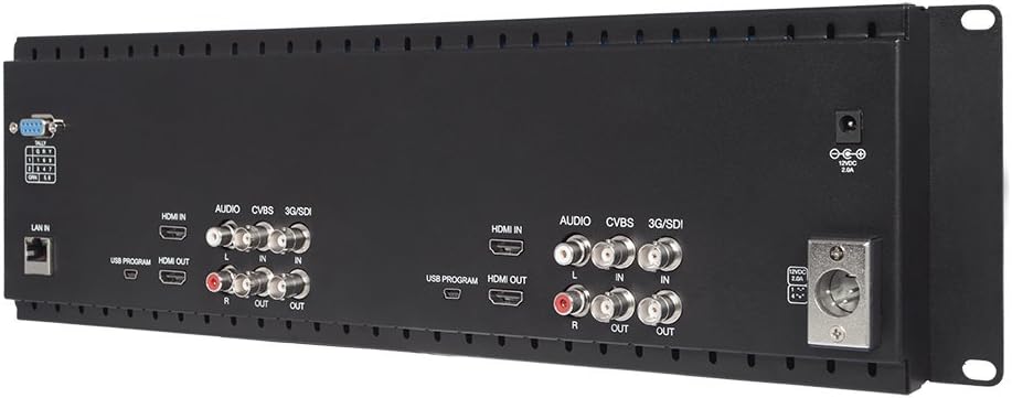 Dual 7 Inch 3RU Broadcast SDI Rack Mount Monitor IPS 1280x800 HD LCD Screen 3G SDI HDMI AV Input and Output K6383