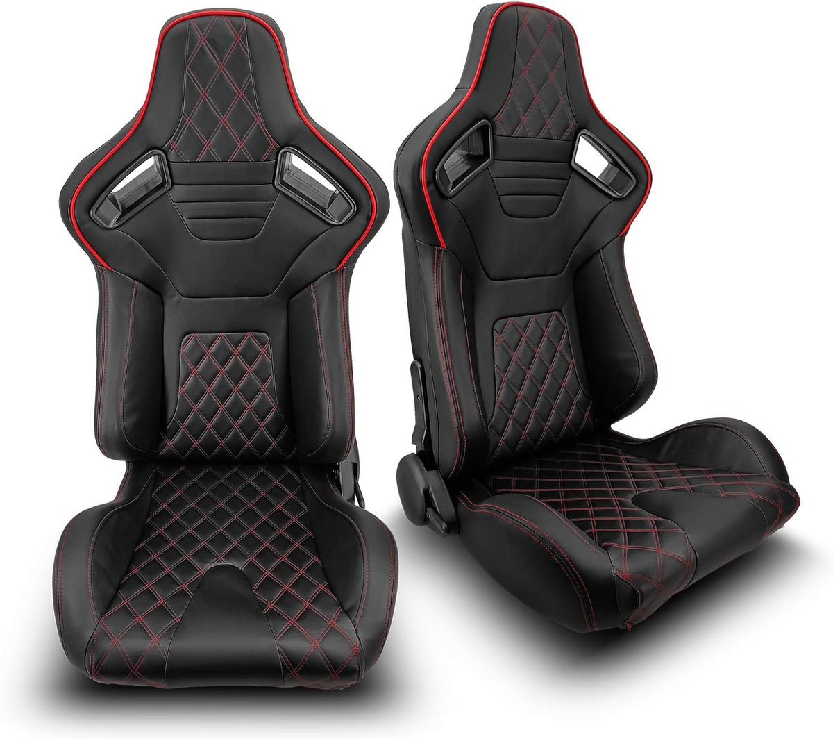 1 Pair Black PVC Racing Bucket Seats T161643