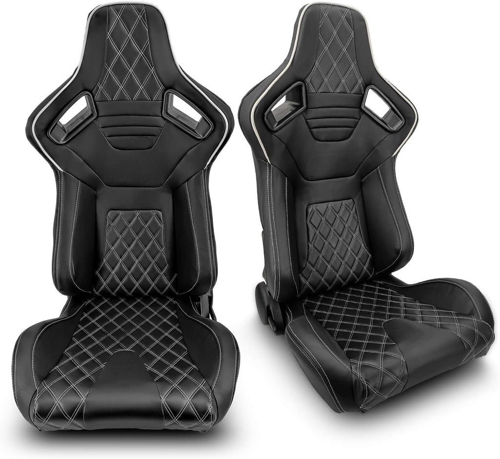 1 Pair Black PVC Racing Bucket Seats T161643