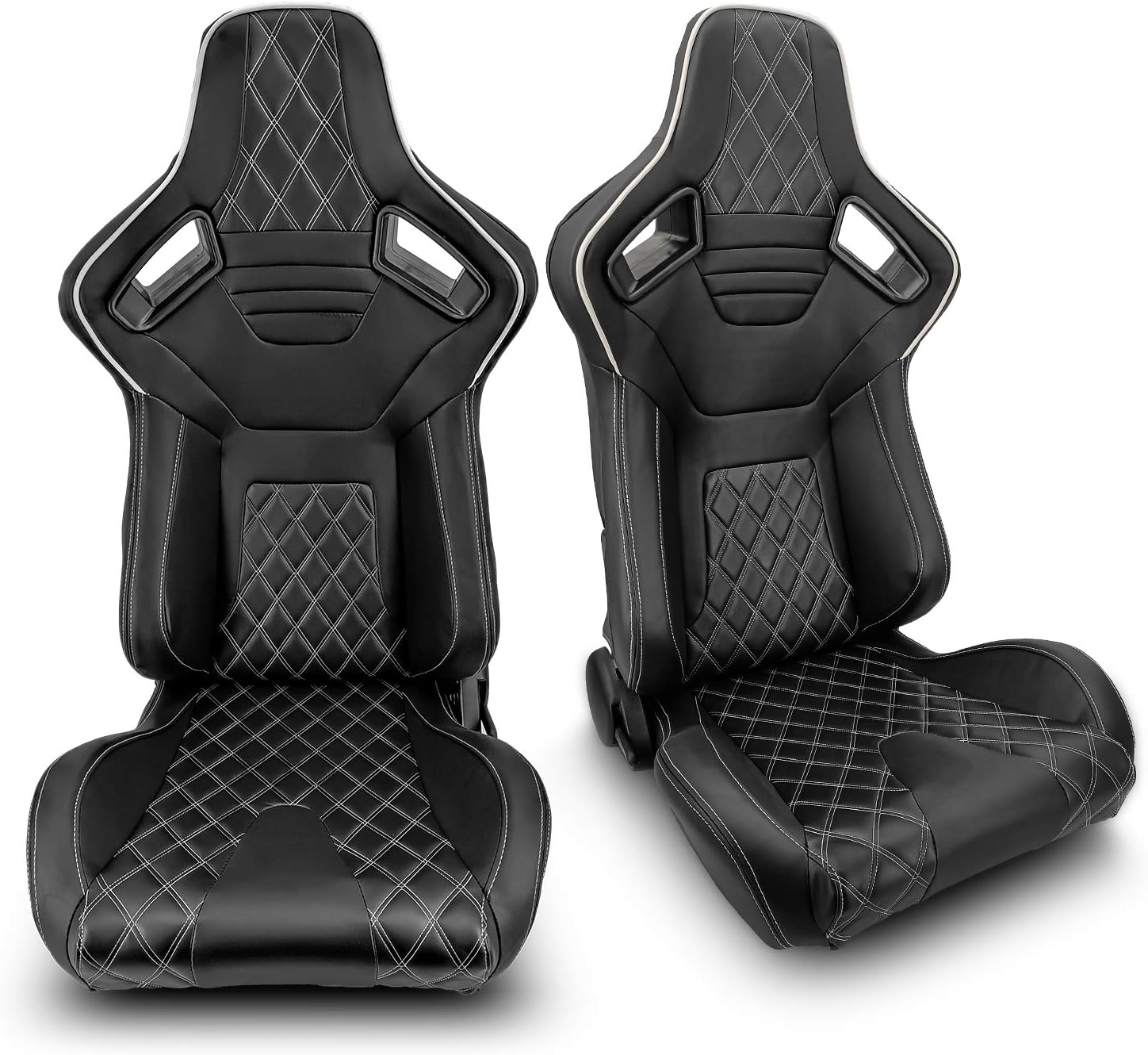 1 Pair Black PVC Racing Bucket Seats T161643