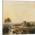 Canvas Art Print by Andreas Schelfhout - Size: 18" x 18" (0.75" Deep) A3175