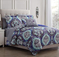 8-Piece Reversible Bed in A Bag, Queen, Purple/Grey/Teal G68593