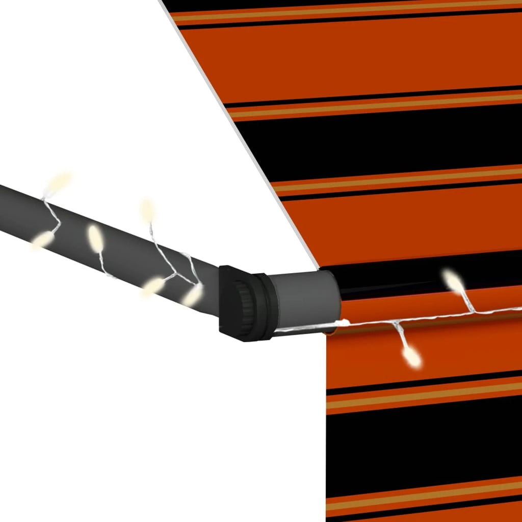 Manual Retractable Awning with Orange and Brown T842
