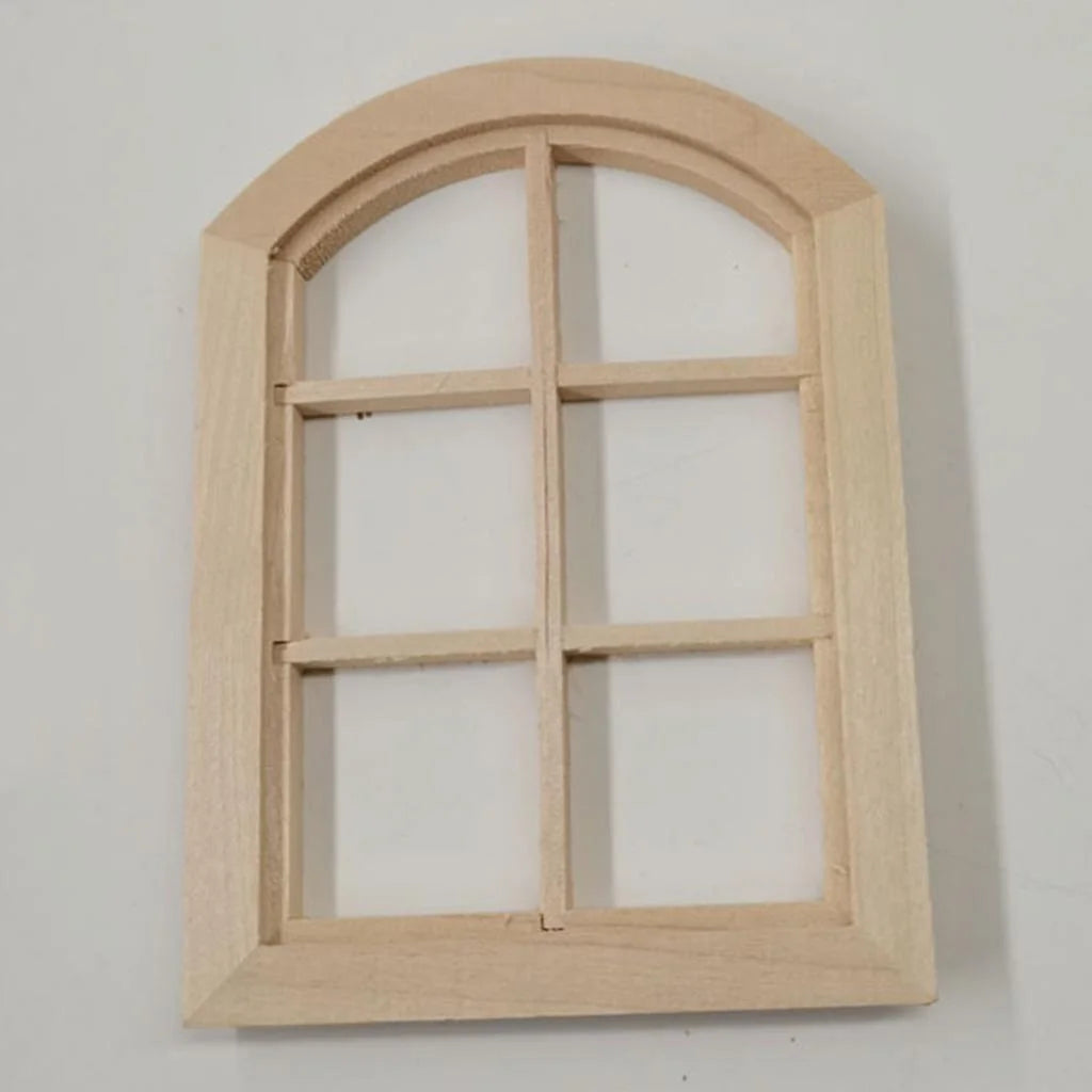 Unpainted 6 Panel Window Doll House Miniature D58418