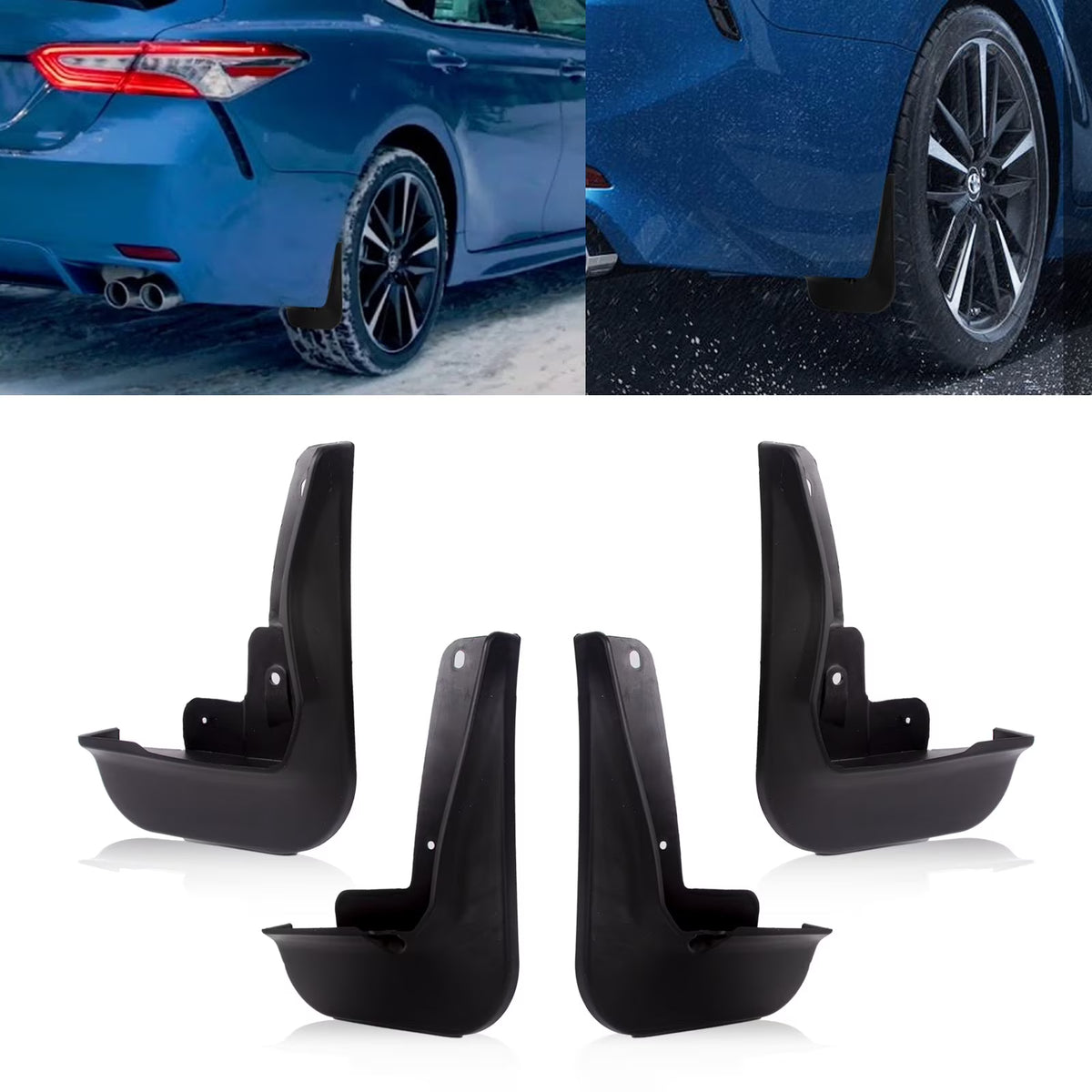 4PCS Front & Rear Mud Flap Splash Guards Fender Flare Mudguard Dirt Slush Trap Protector w/Hardware Accessories Full Set G23912