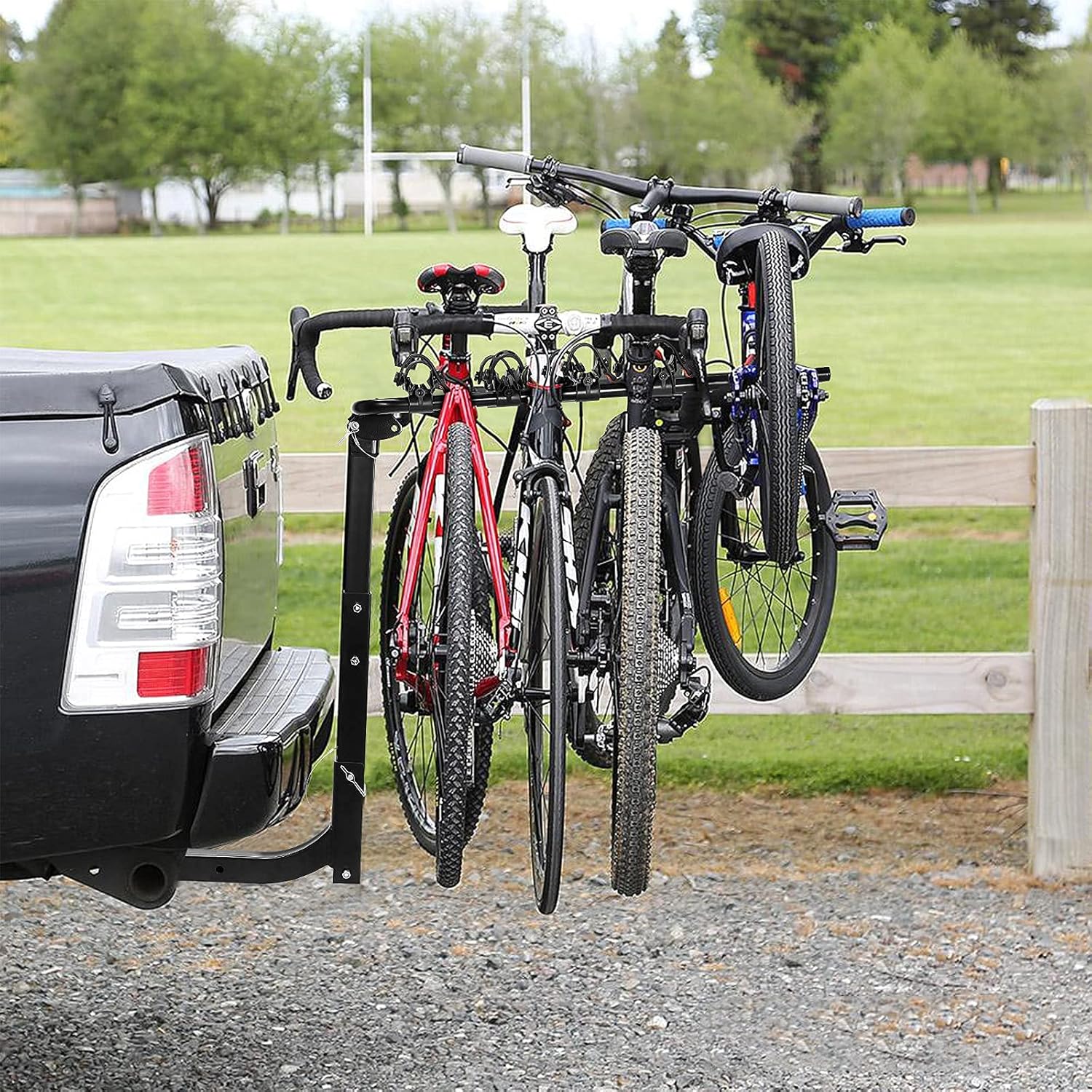 Black 2 inch Hitch Mount Double Foldable Bike Rack S824722
