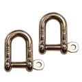 2 Pack 1/2x22 Captive Pin D Shackle Stainless Steel W5061