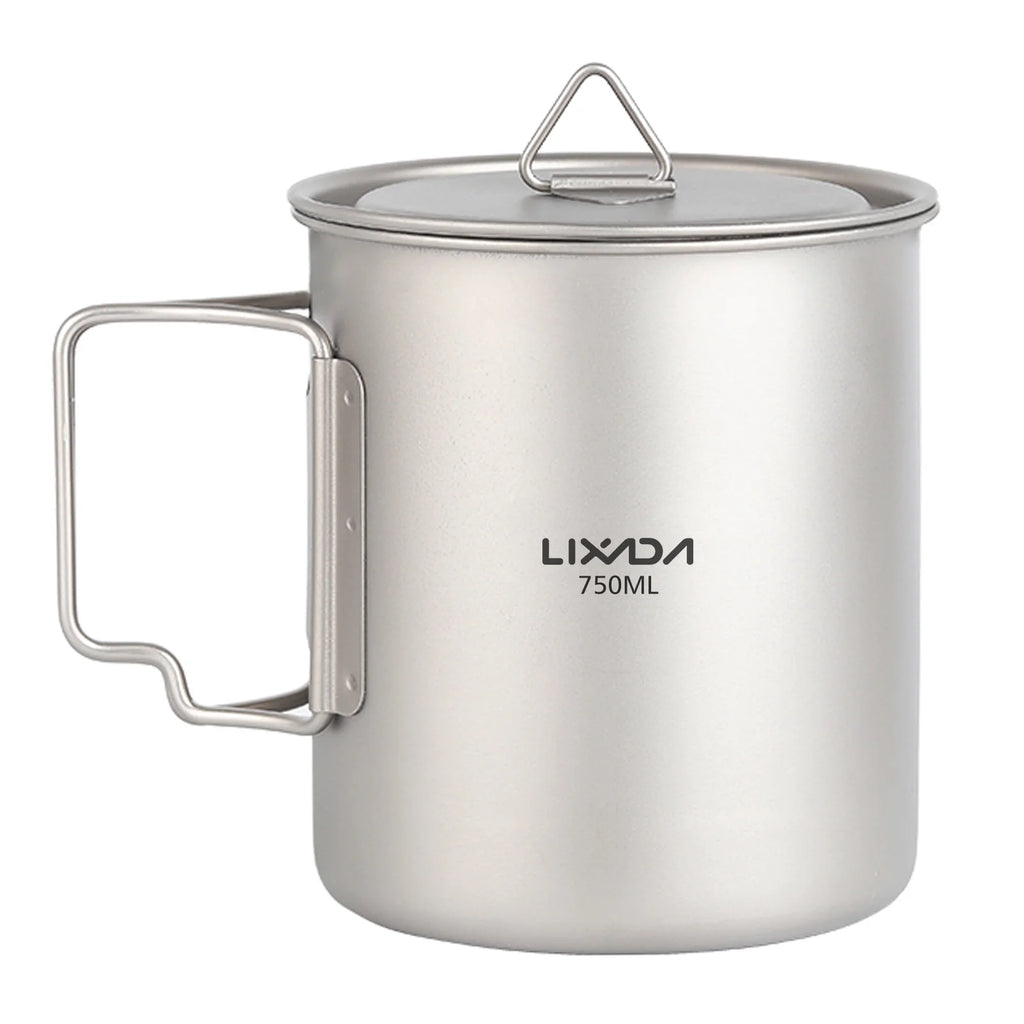 1L Titanium Camping Water Bottle with 750ml Cup V943