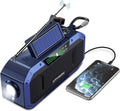 Emergency NOAA Weather Alert Radio with Bluetooth Speaker, IPX5 Waterproof, Hand Crank Solar, 5000mAh Battery, AM FM, Flashlight, SOS, USB Phone Charger, Pack of 2 Y683756