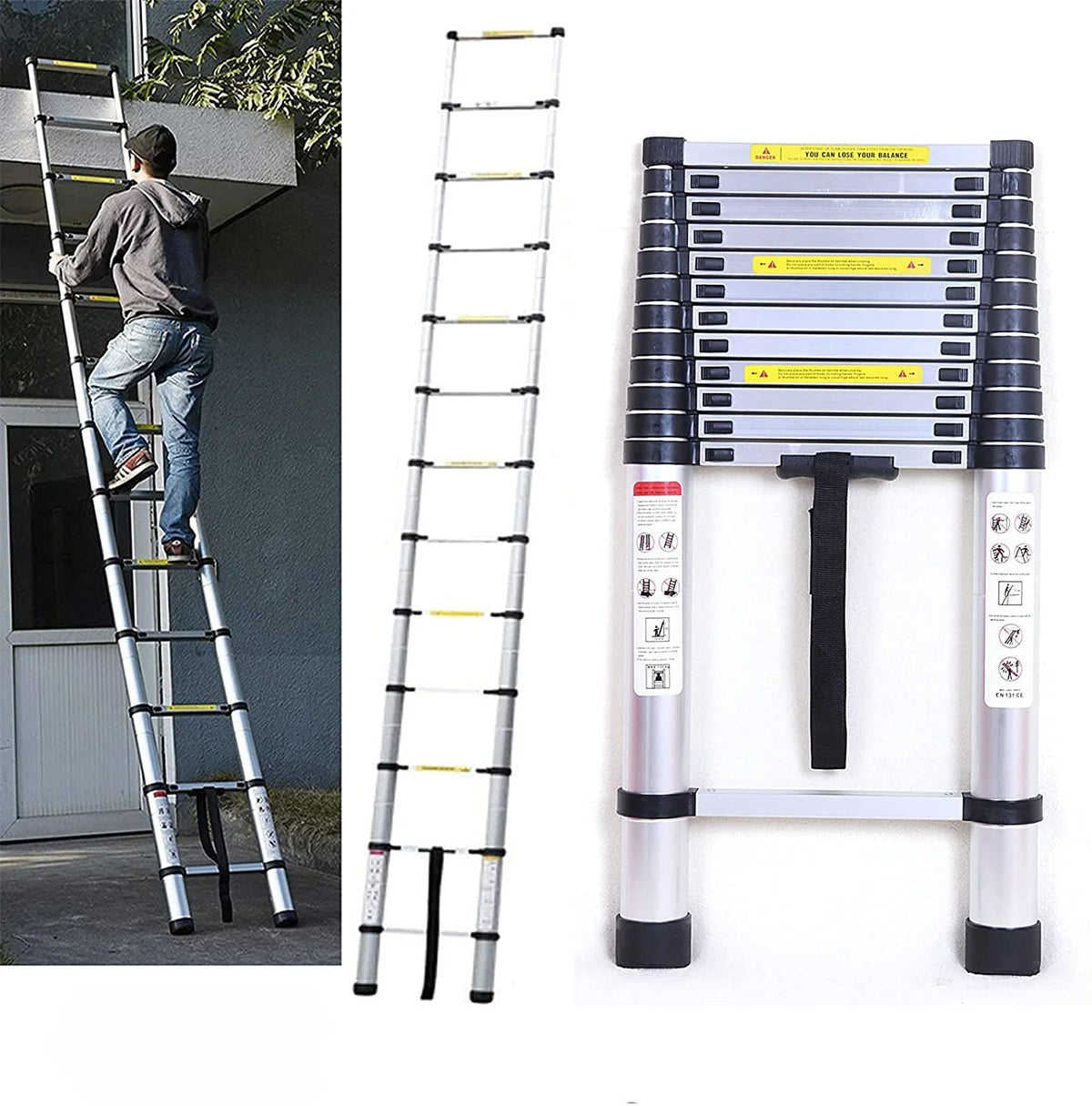 5M Heavy Duty Multi-Purpose Alu Telescopic Extendable Ladder N68806