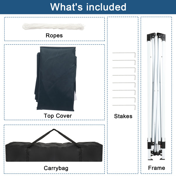 2 x 2m Waterproof Folding Tent Blue V961814