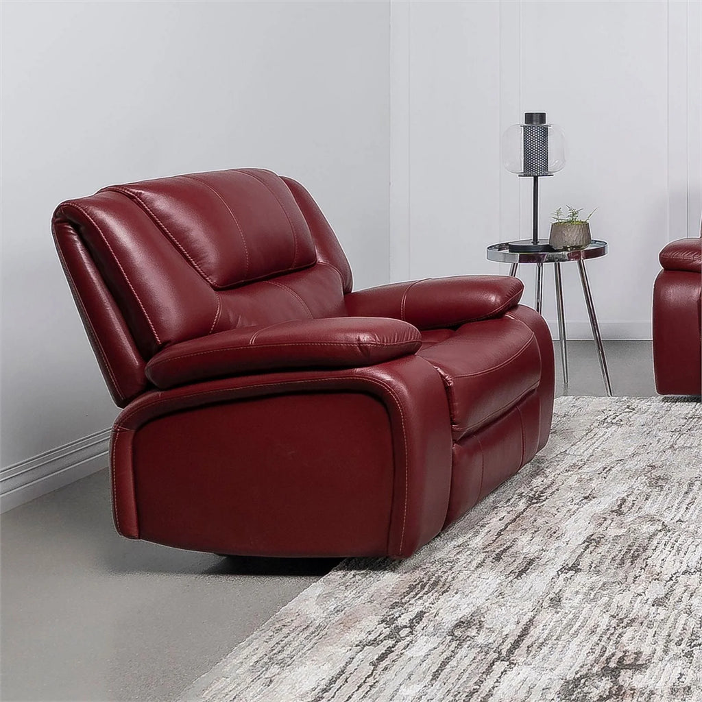 Red Faux Leather Glider Recliner E827273