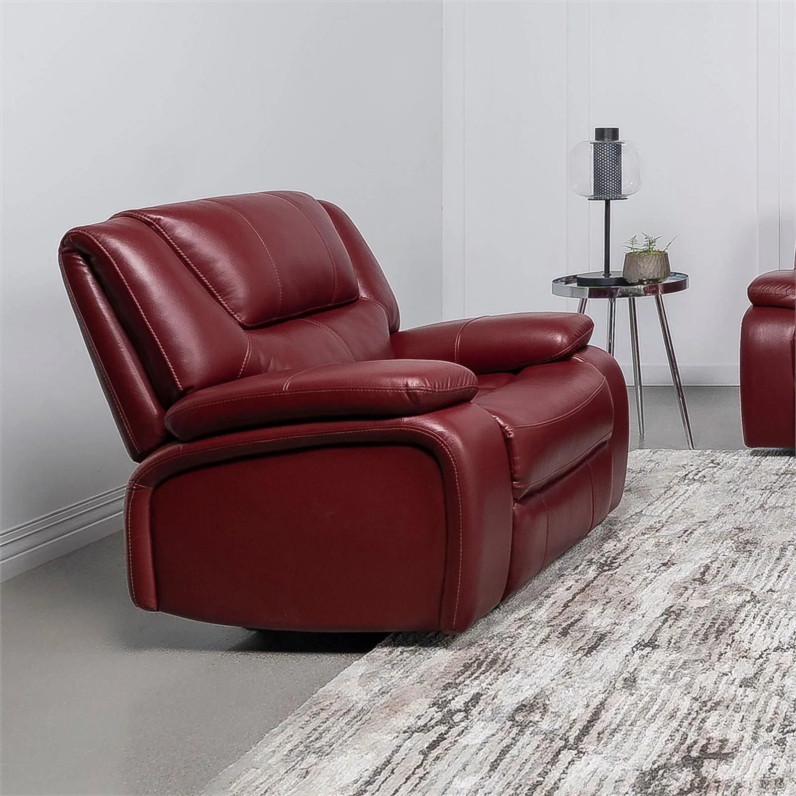 Red Faux Leather Glider Recliner E827273