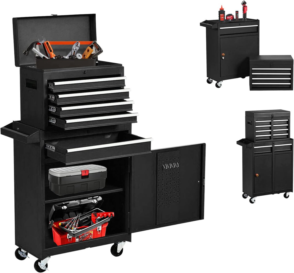 Black 5-Drawer Rolling Tool Chest with Wheels T43678
