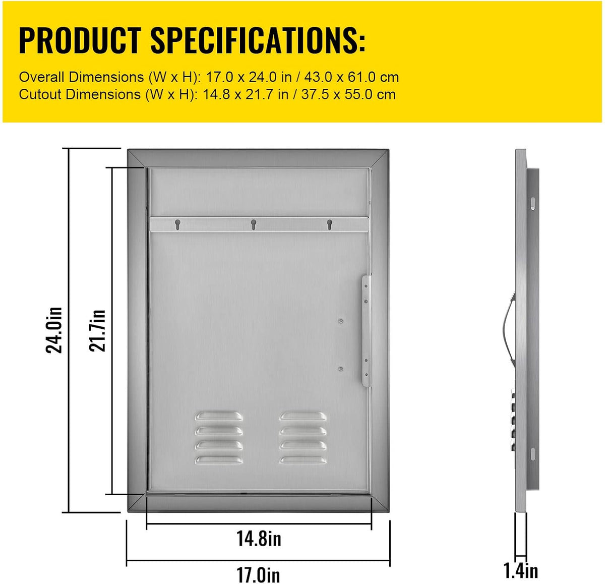 Stainless Steel Single Access Door with Vents Q18373