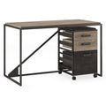 Industrial Desk with 3 Drawer Mobile File Cabinet in Rustic Gray I265988