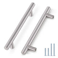 30 Pack 6-3/10" Hole Center Stainless Steel Euro T Bar Cabinet Pulls Satin Nickel Z44435