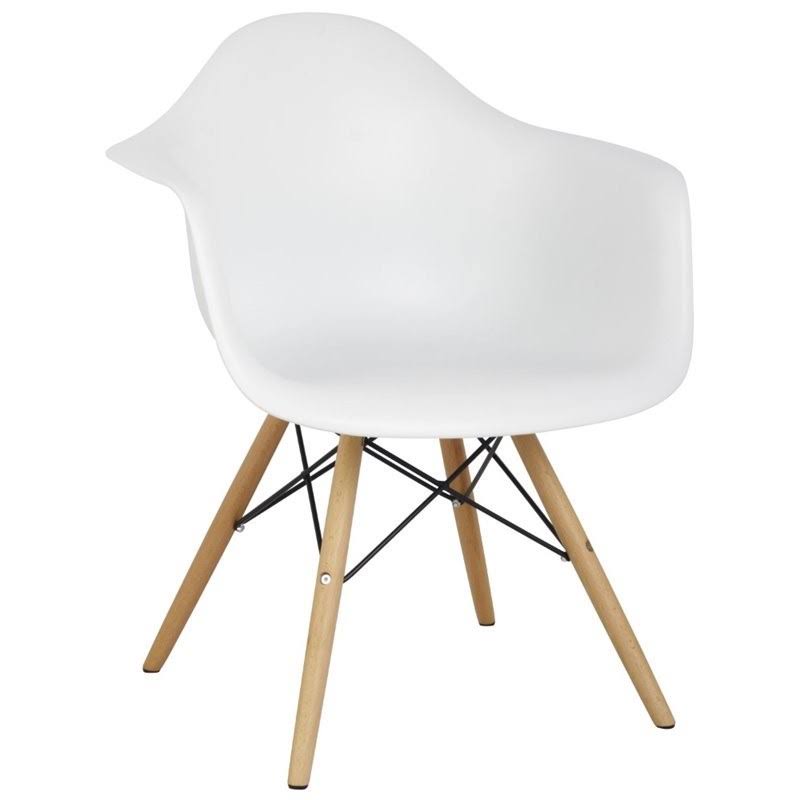 White Arm Bucket Seat Dining Chair G410949