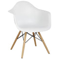 White Arm Bucket Seat Dining Chair G410949