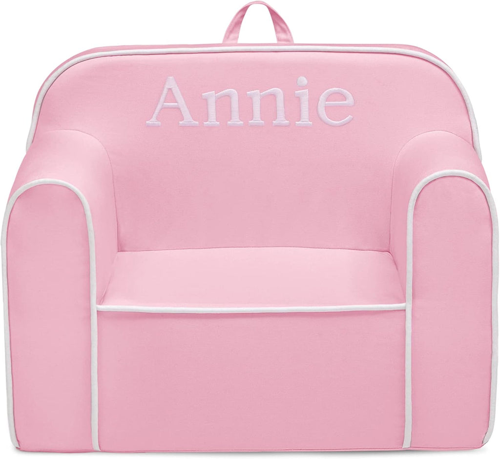 1 Seater Foam Toddler Couch with Removable Cover, Pink and White U36143
