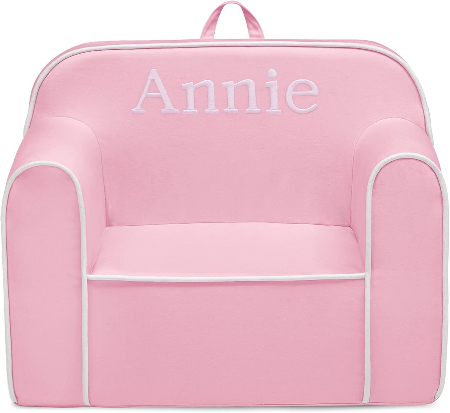1 Seater Foam Toddler Couch with Removable Cover, Pink and White U36143