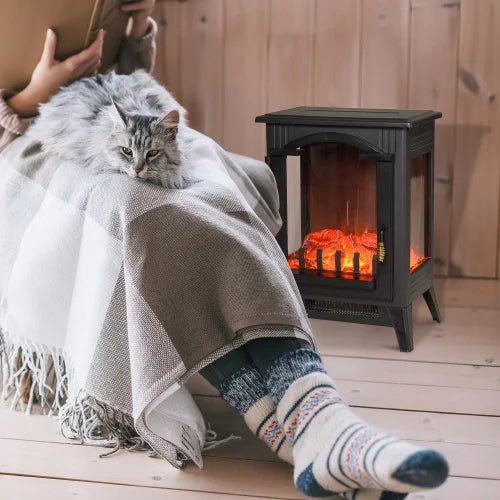 23" Electric Fireplace Heater, 750W/1500W, Black M473