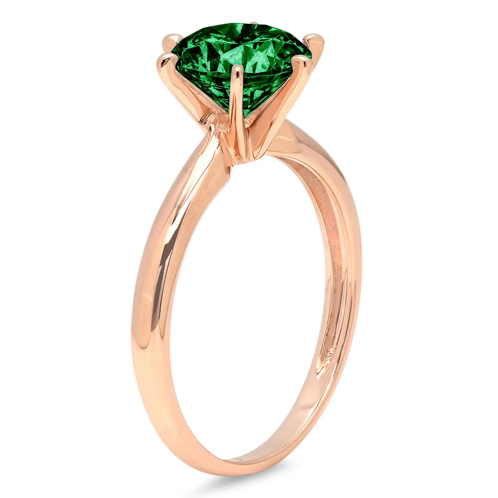 18K Rose Gold Solitaire Ring M253