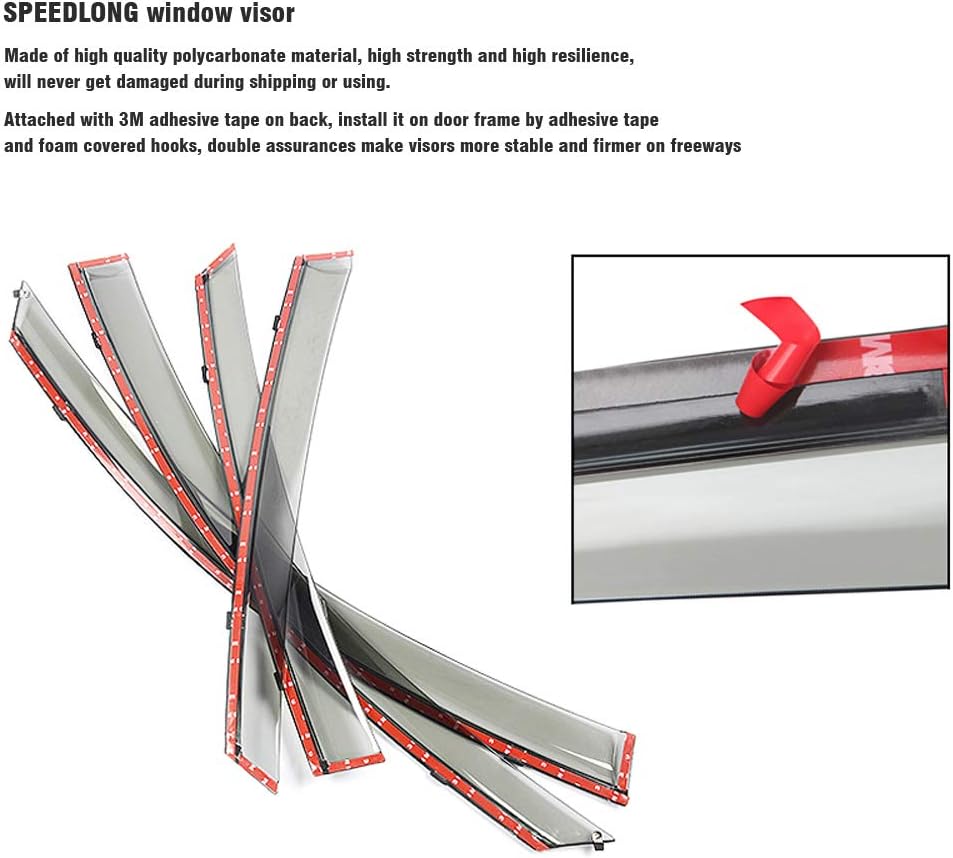 Car Window Visor Vent Shade Deflector Sun/Rain Guards H227