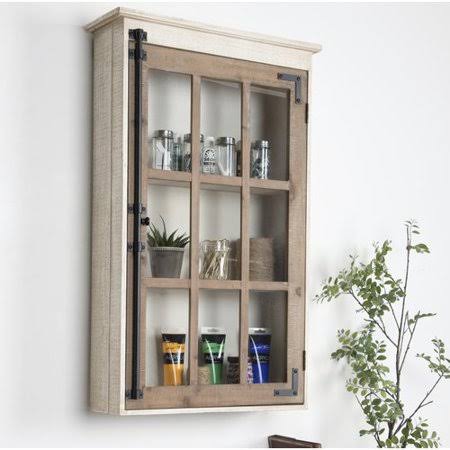 Farmhouse Cabinet Wall Shelf Brown F849351