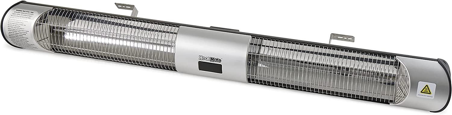 Silver Electric Tripod or Wall Mount Patio Heater with Remote Control and Thermostat T8602