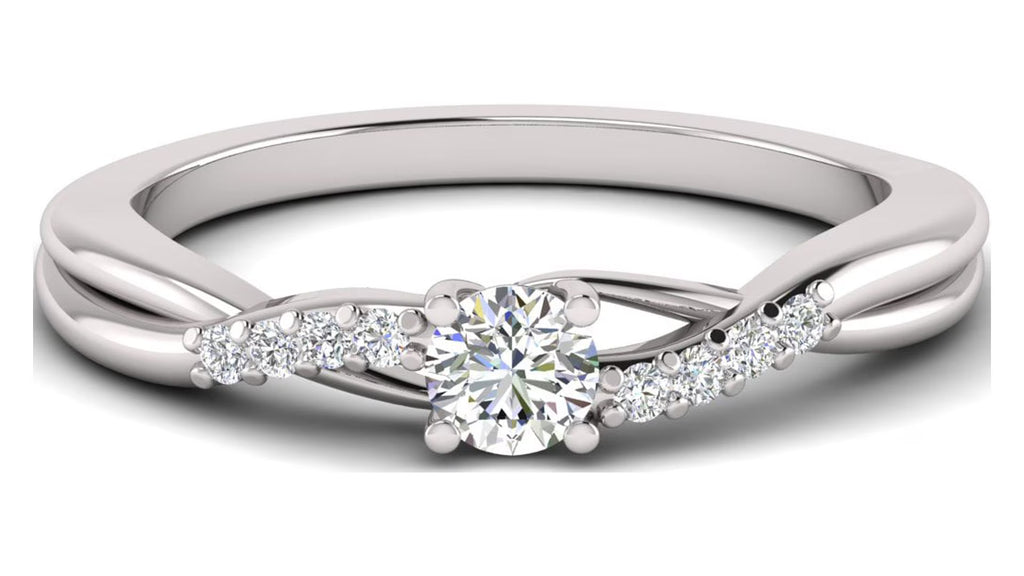 10k White Gold Diamond Halo Engagement Ring O22041