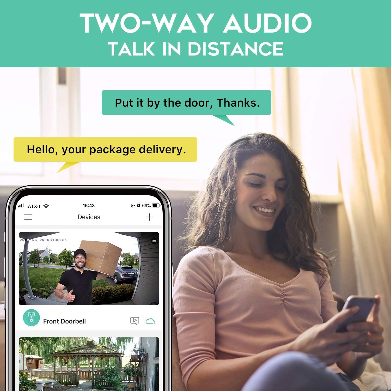 Wireless Video Doorbell Camera with Chime F968
