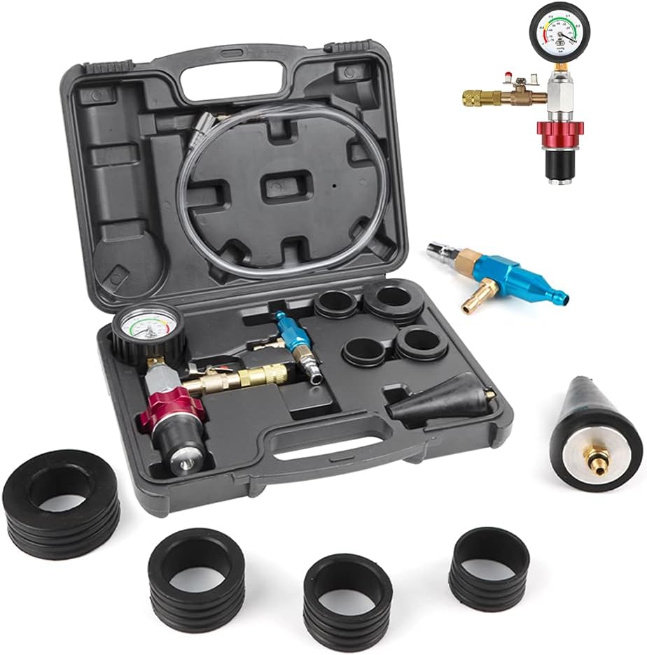 Coolant Vacuum Refill Tool Kit with 4 Rubber Sleeves & 1 Universal Adapter Cone Plug, Pack of 2 J6739