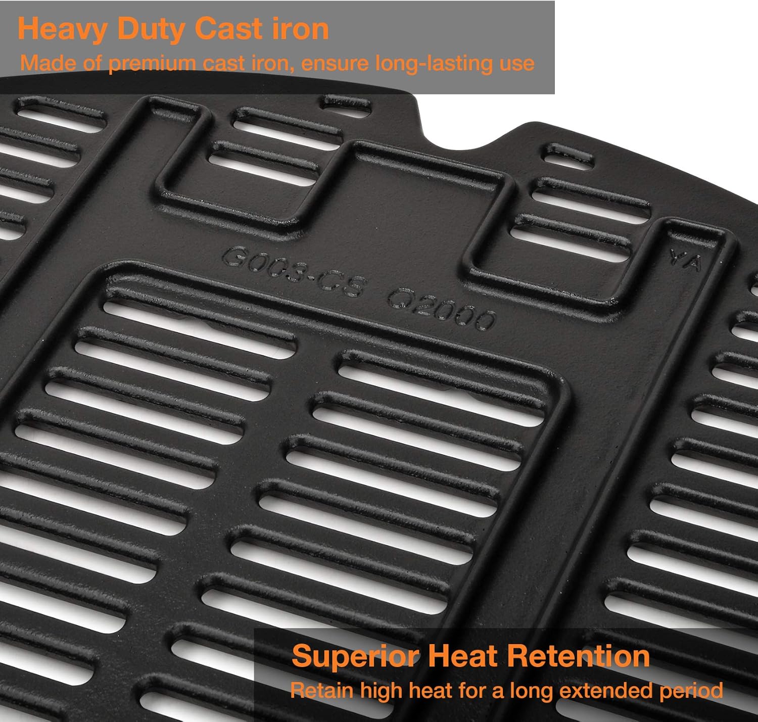 Cast Iron Cooking Grid Grates for Weber Q Series Gas Grill, Pack of 2 N2124