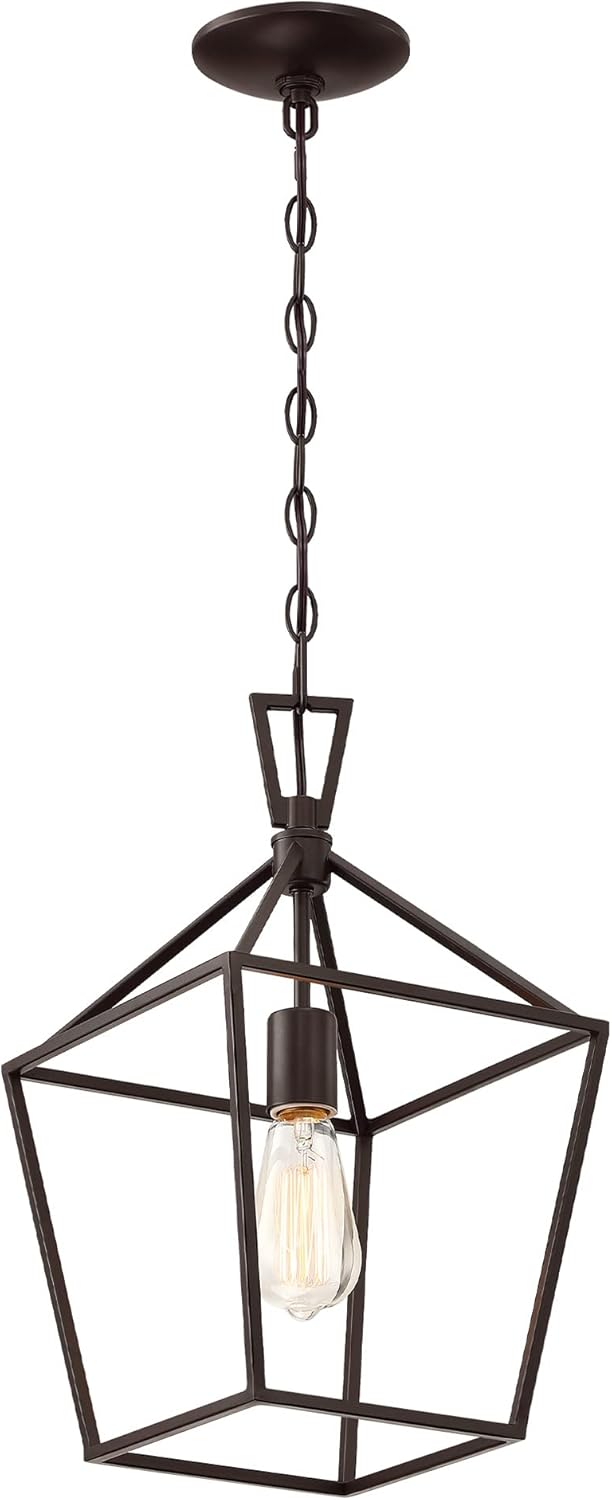 Polished Nickel Finish Small Cage Pendant Light U2890