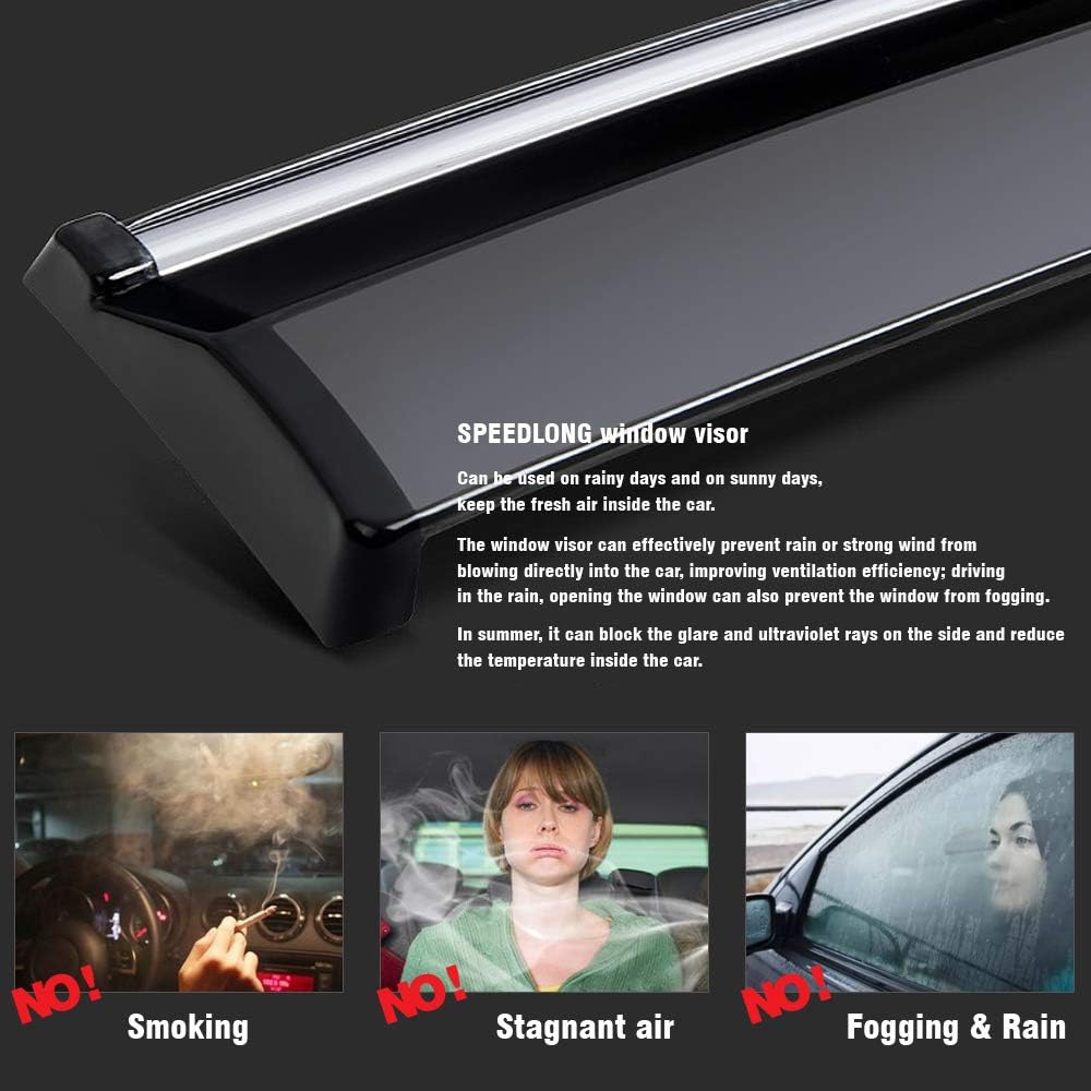Car Window Visor Vent Shade Deflector Sun/Rain Guards H227