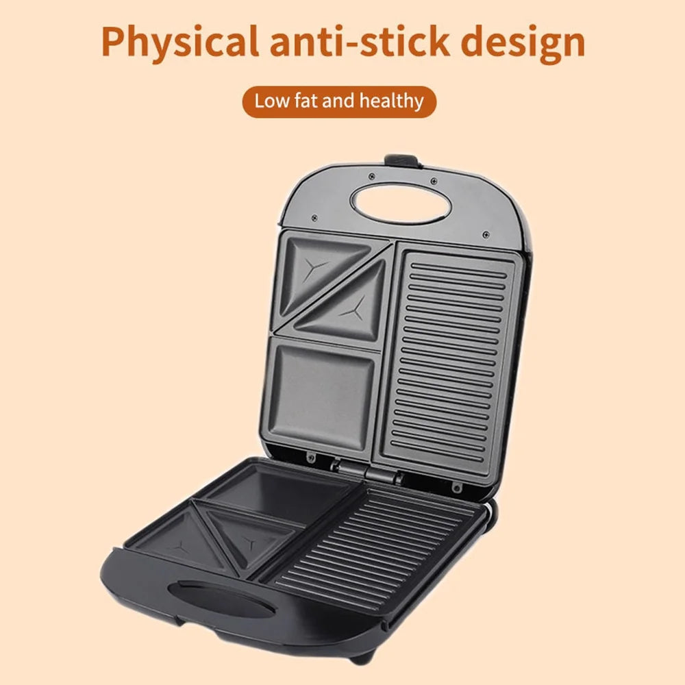 1400W Non-Stick 3in1 Electric Grill Waffle Maker L1344