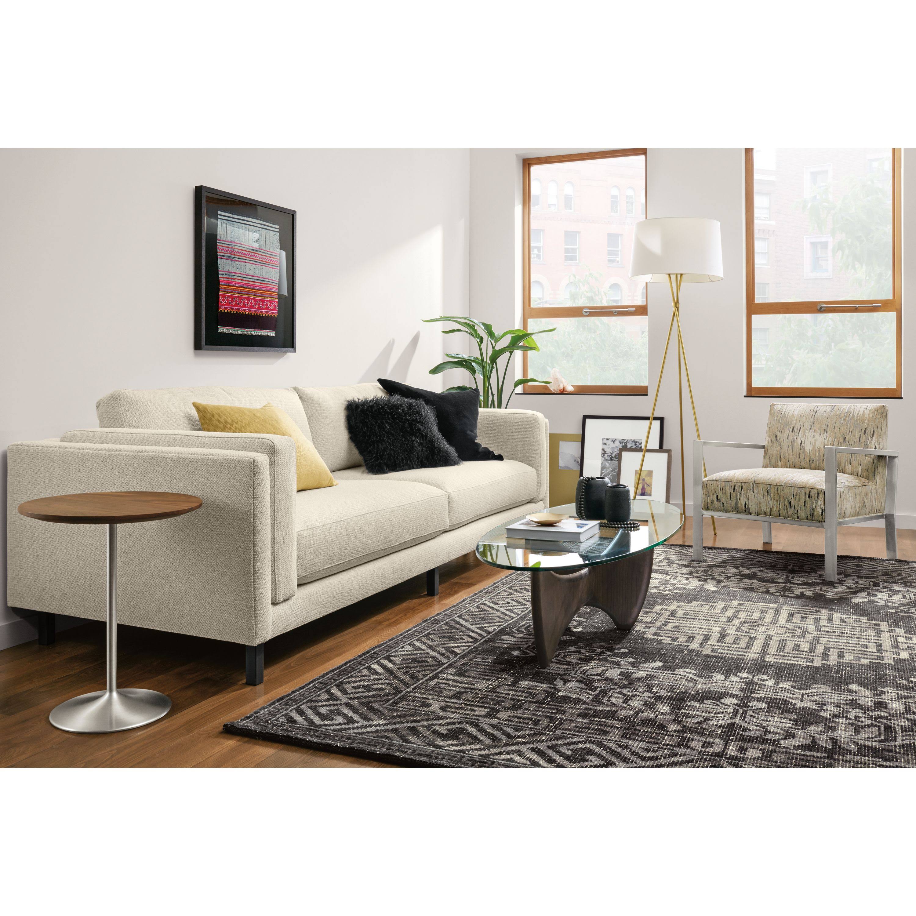 White Quartz Round End Table O256583