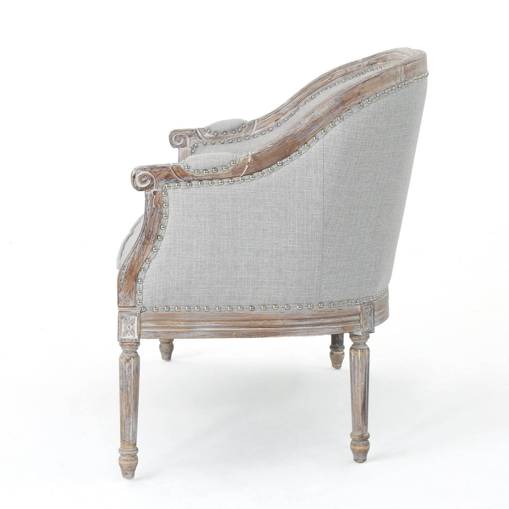 Tufted Loveseat Light Gray U88370