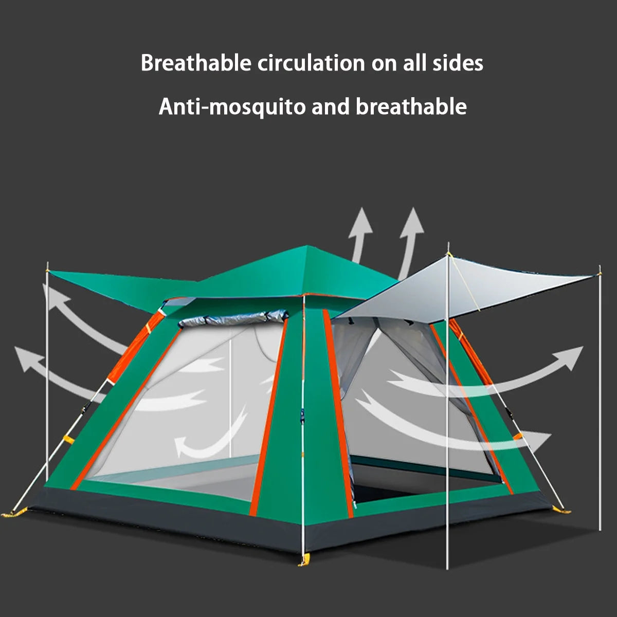 3/4 Person Waterproof Dome Tent with Carry Bag C594580