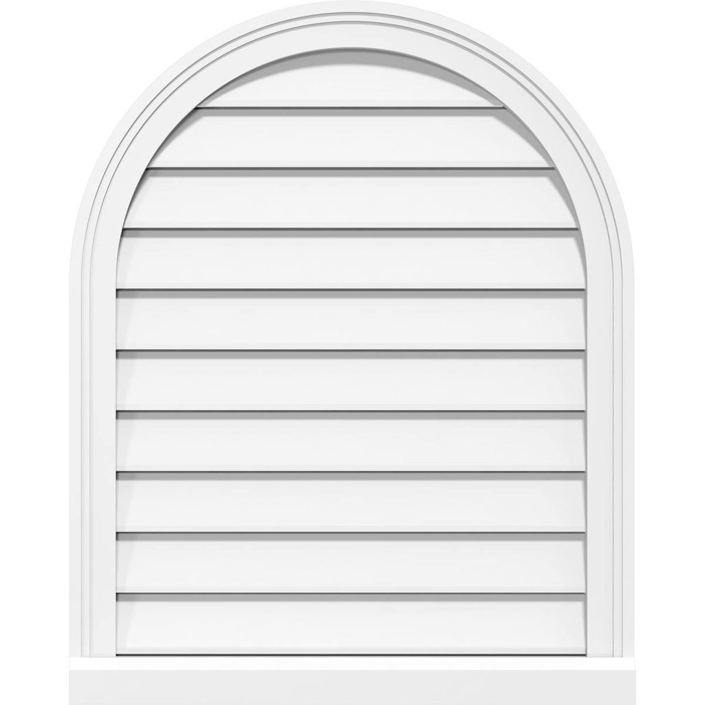 Round Top Surface Mount PVC Gable Vent with Brickmould B232820