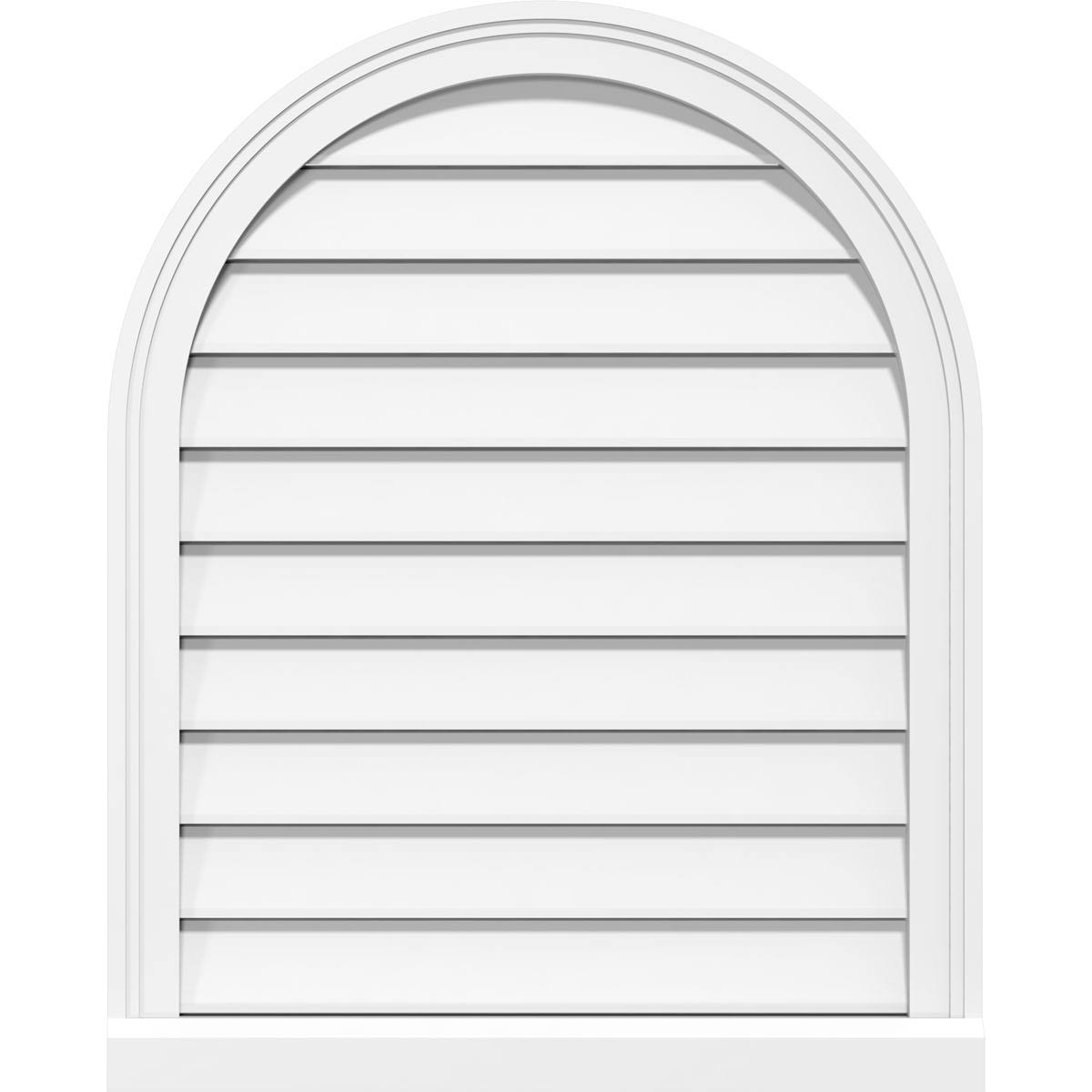 Round Top Surface Mount PVC Gable Vent with Brickmould B232820