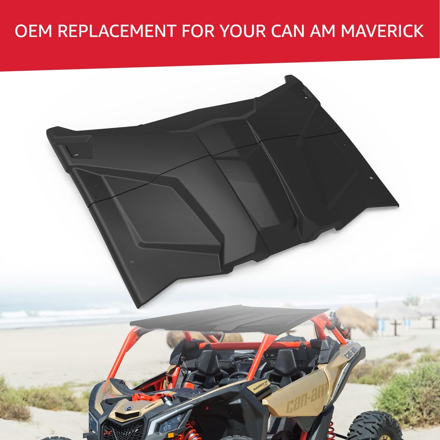 2-Piece Polyethylene Plastic Roof Compatible with 2017-2022 Can Am Maverick X3 N900