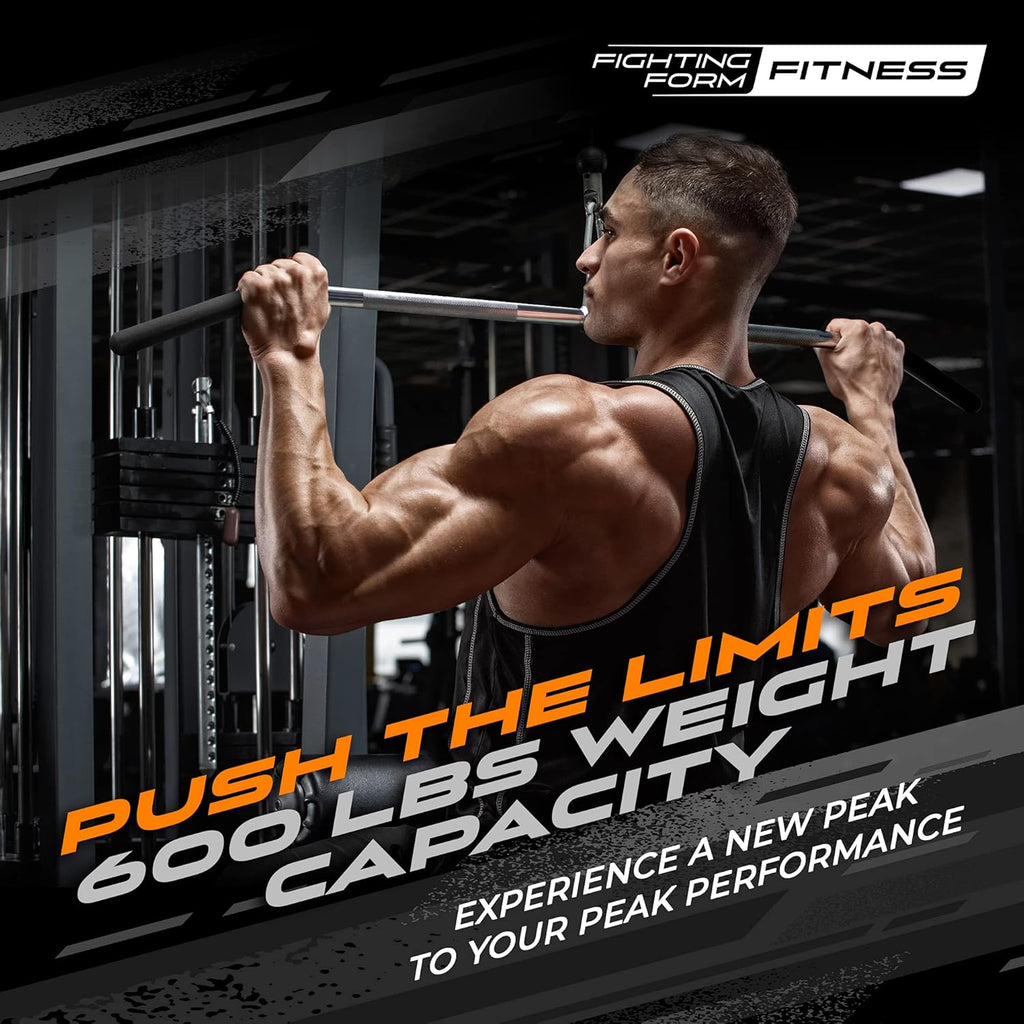 LAT Pull Down Bar, 600LB HD Max, Wide 47” Wingspan, Knurled Grips, Pack of 2 B501