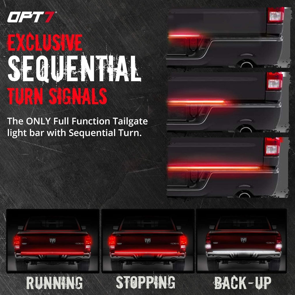 60" Redline Triple LED Tailgate Light Bar with Sequential Red Turn Signal G811