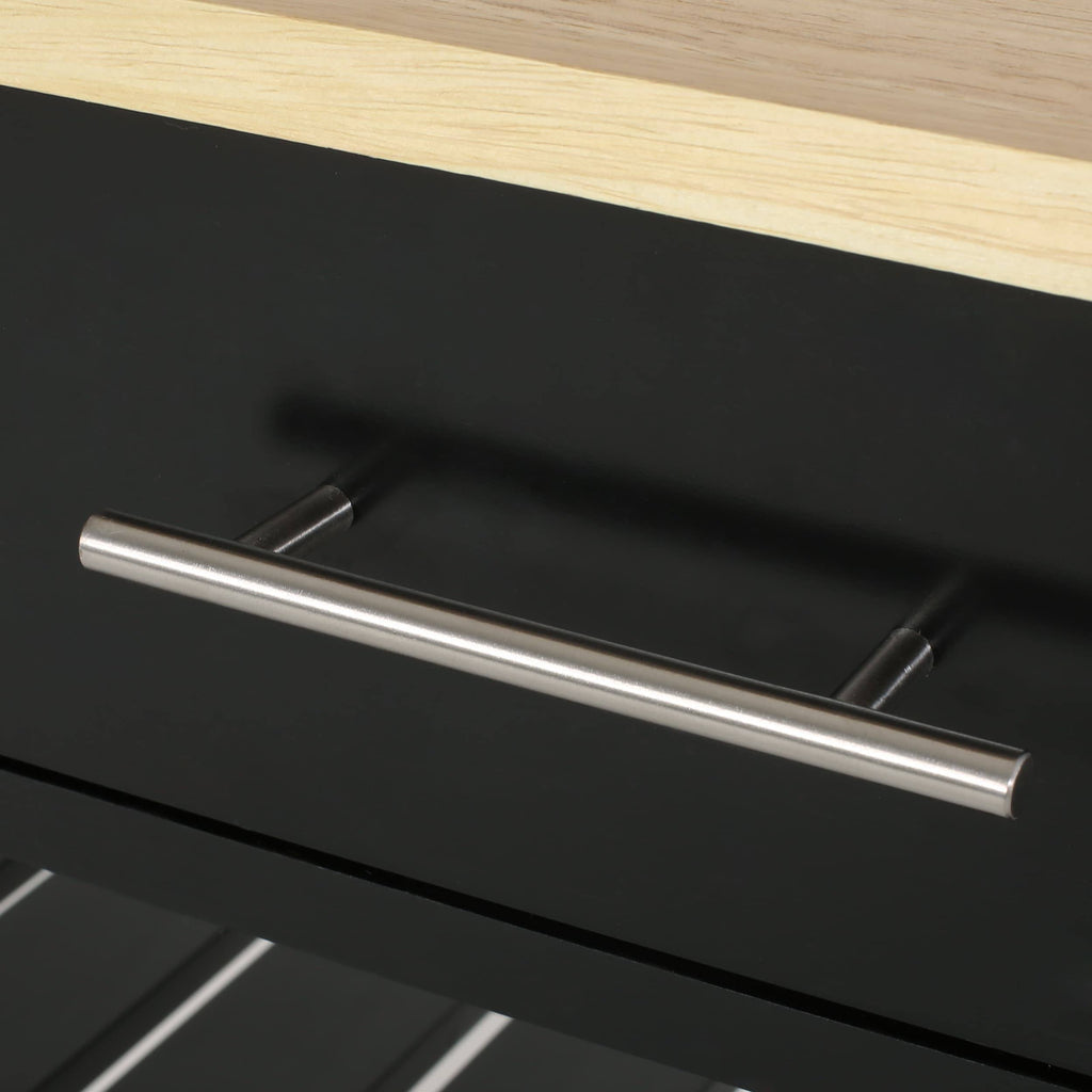 Natural + Black Kitchen Cart U847473