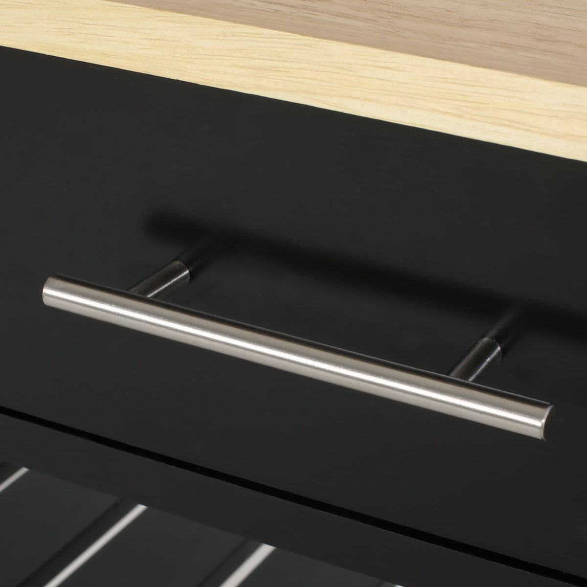 Natural + Black Kitchen Cart U847473
