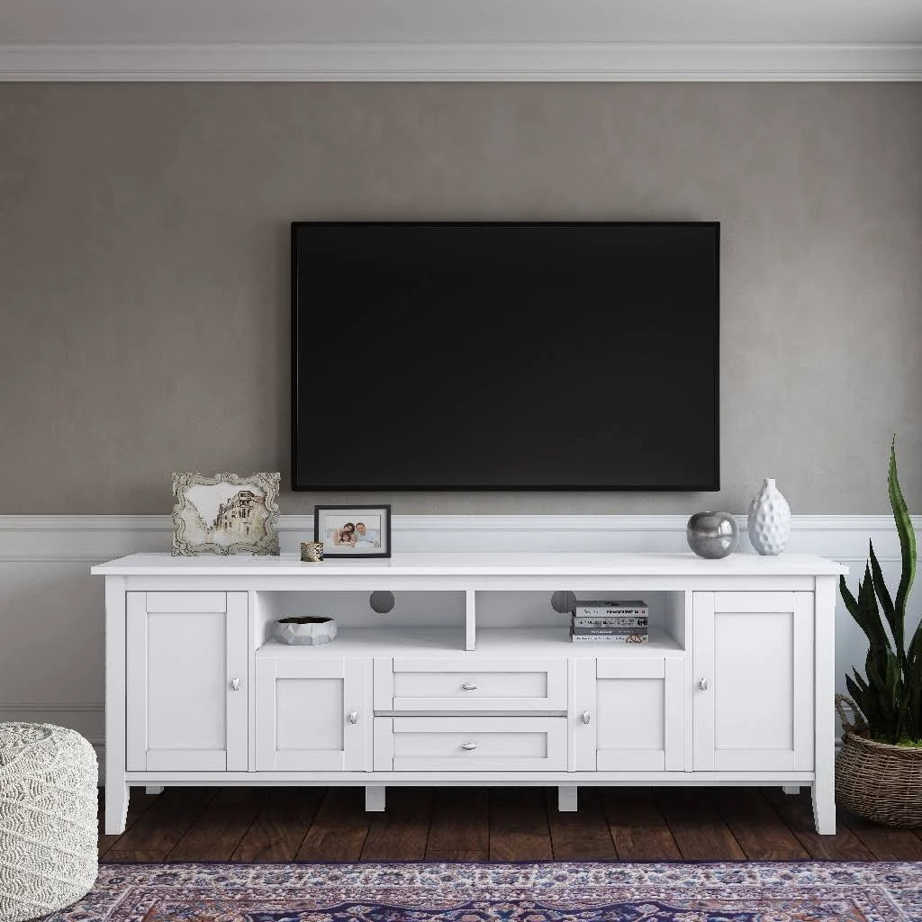 Solid Wood TV Media Stand in White Q6833